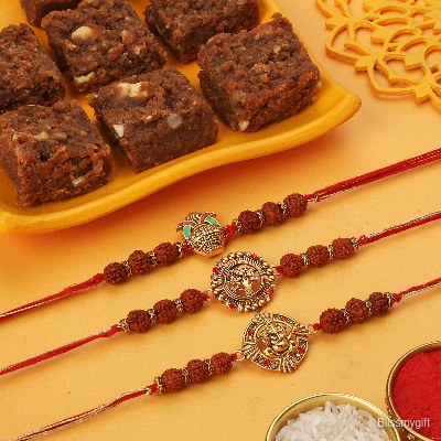 Set of 3 Spiritual Rakhi Hamper