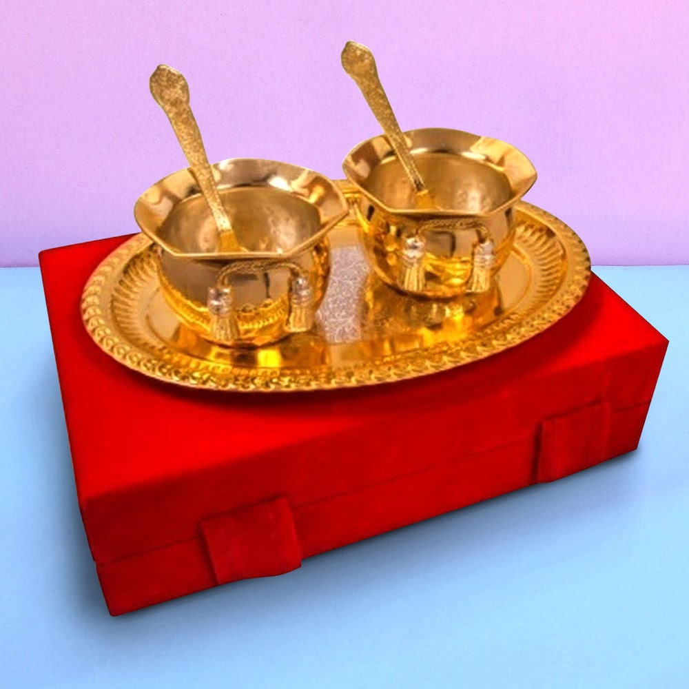  Silver and Gold Plated Handi Set of 5 Pcs