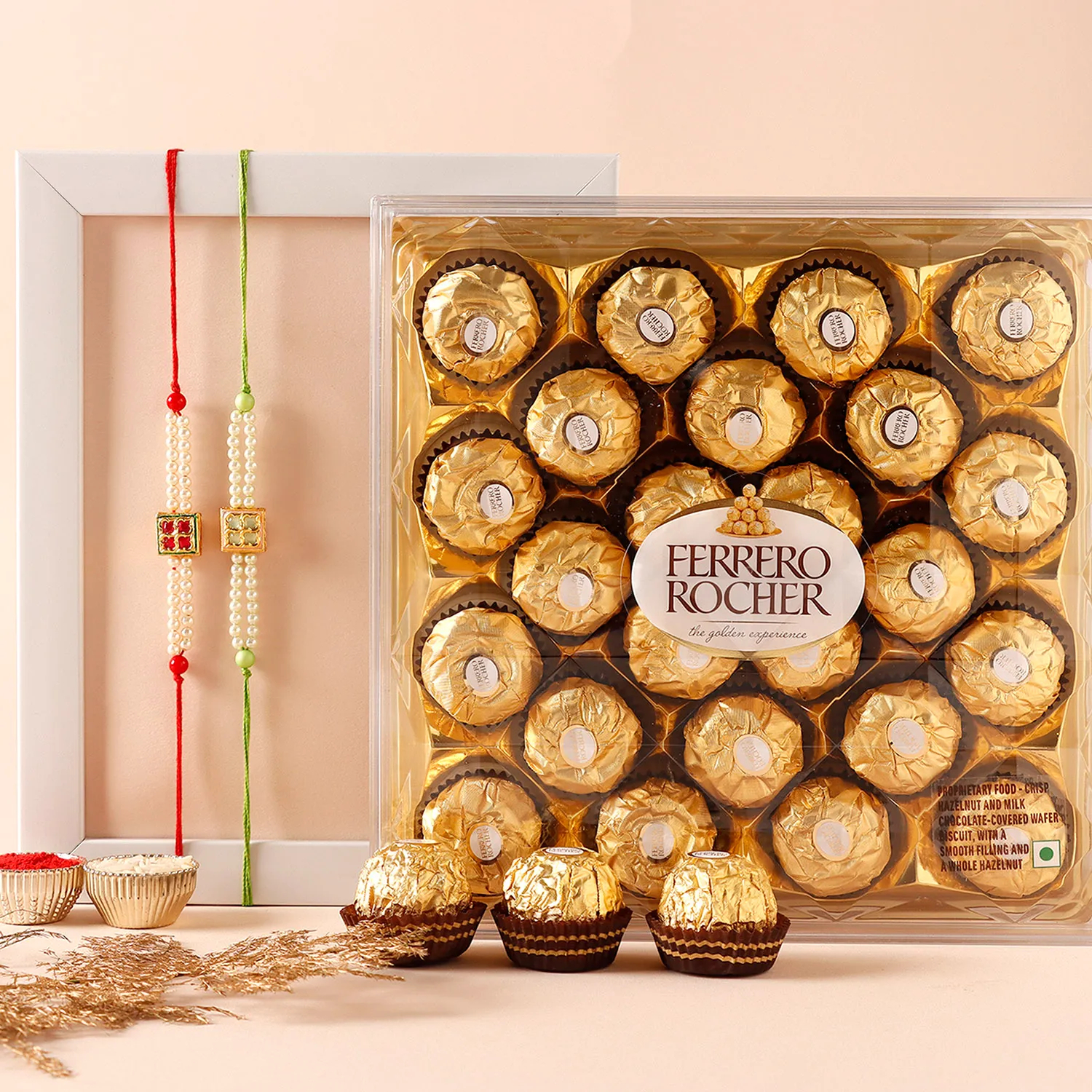  Sneh Kundan Pearl Rakhi N Ferrero Rocher